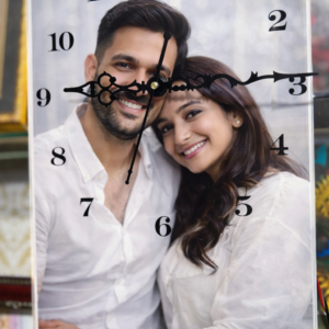 🕒✨ Acrylic Photo Frame with Clock – Personalized Memory Display(8x12)